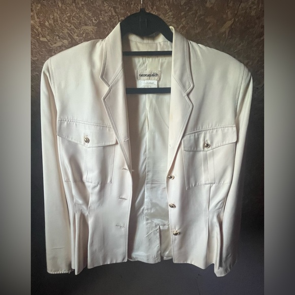 Cream vintage jacket with gold buttons made by Georges Rech, Paris - Picture 1 of 3